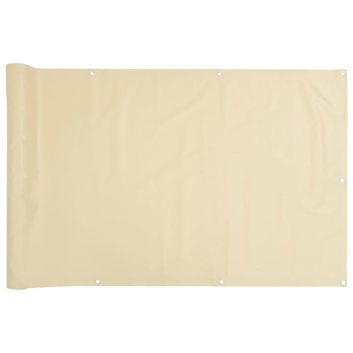 Balkonscherm 600x75 cm PVC crèmekleurig