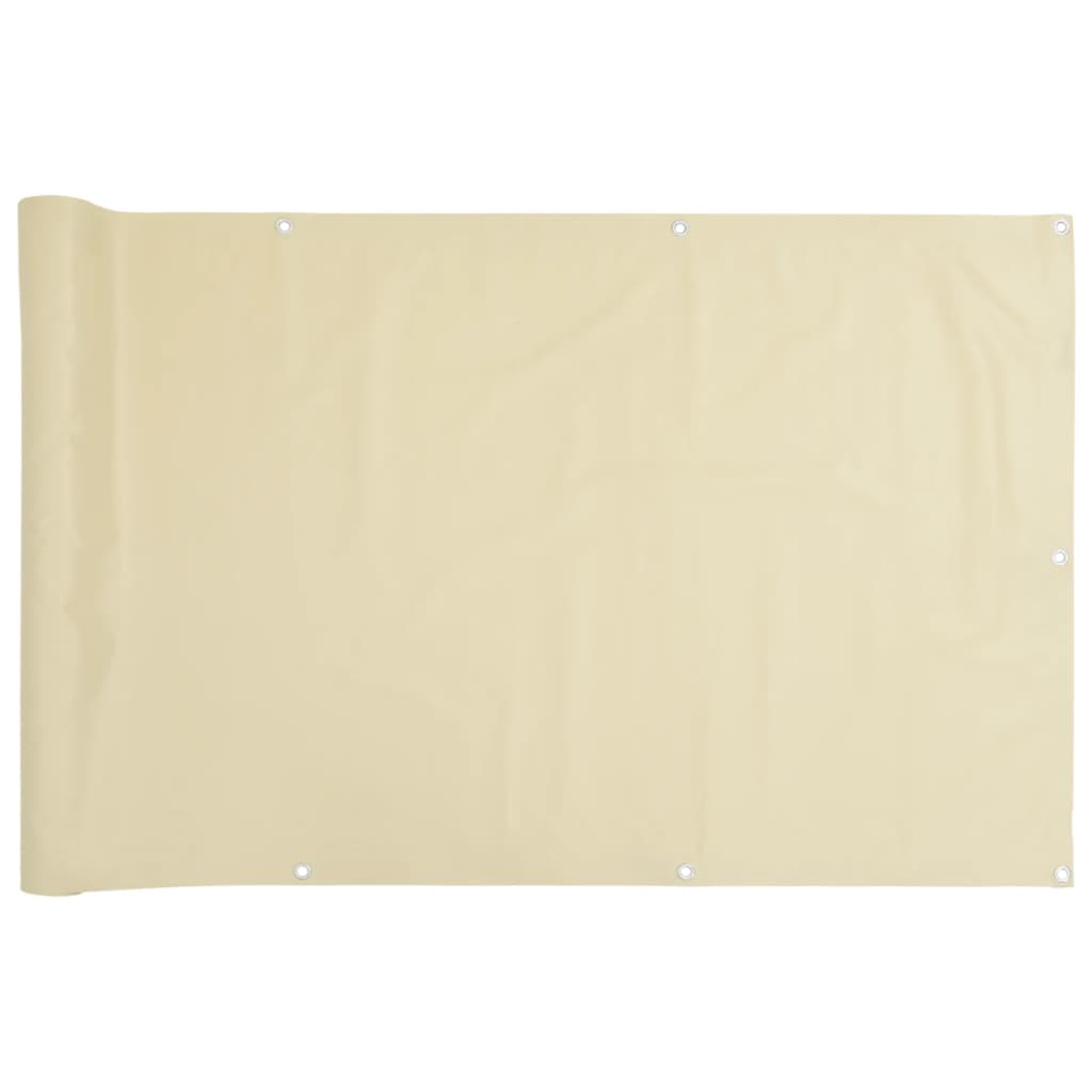 Balkonscherm 800x75 cm PVC crèmekleurig