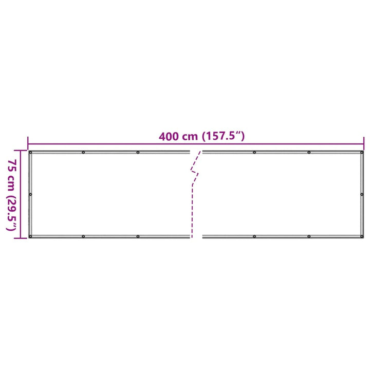 Tuinscherm 400x75 cm PVC wit