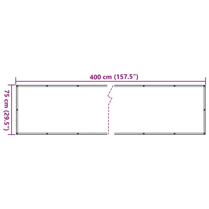 Tuinscherm steenpatroon 400x75 cm PVC grijs