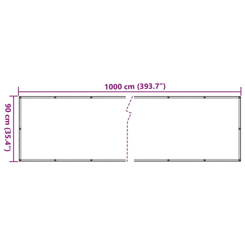 Balkonscherm 1000x90 cm PVC antracietkleurig