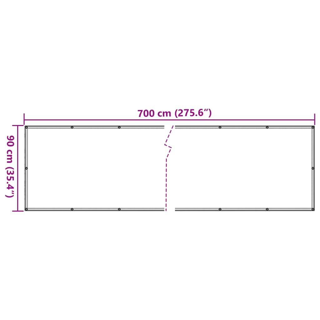 Balkonscherm 700x90 cm PVC grijs