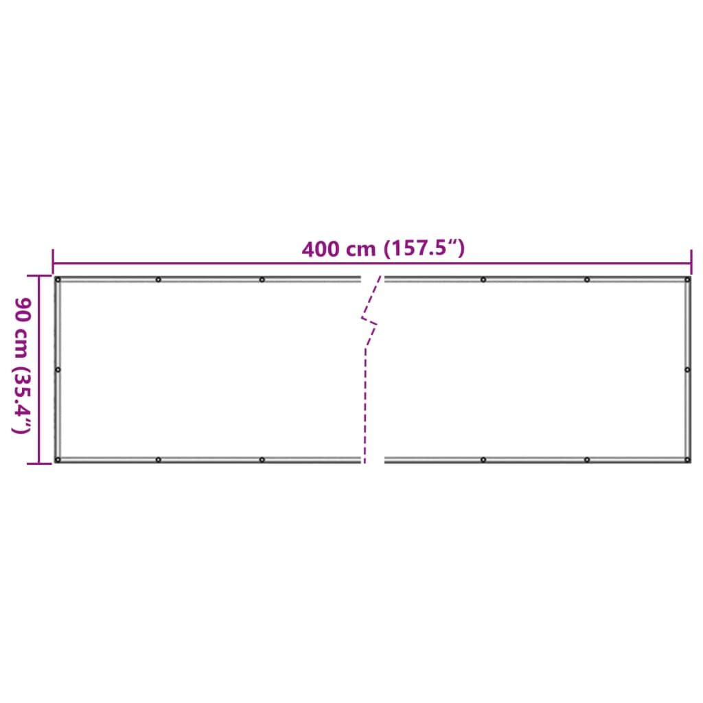 Tuinscherm 400x90 cm PVC wit