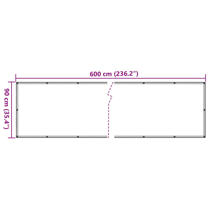 Tuinscherm 600x90 cm PVC wit