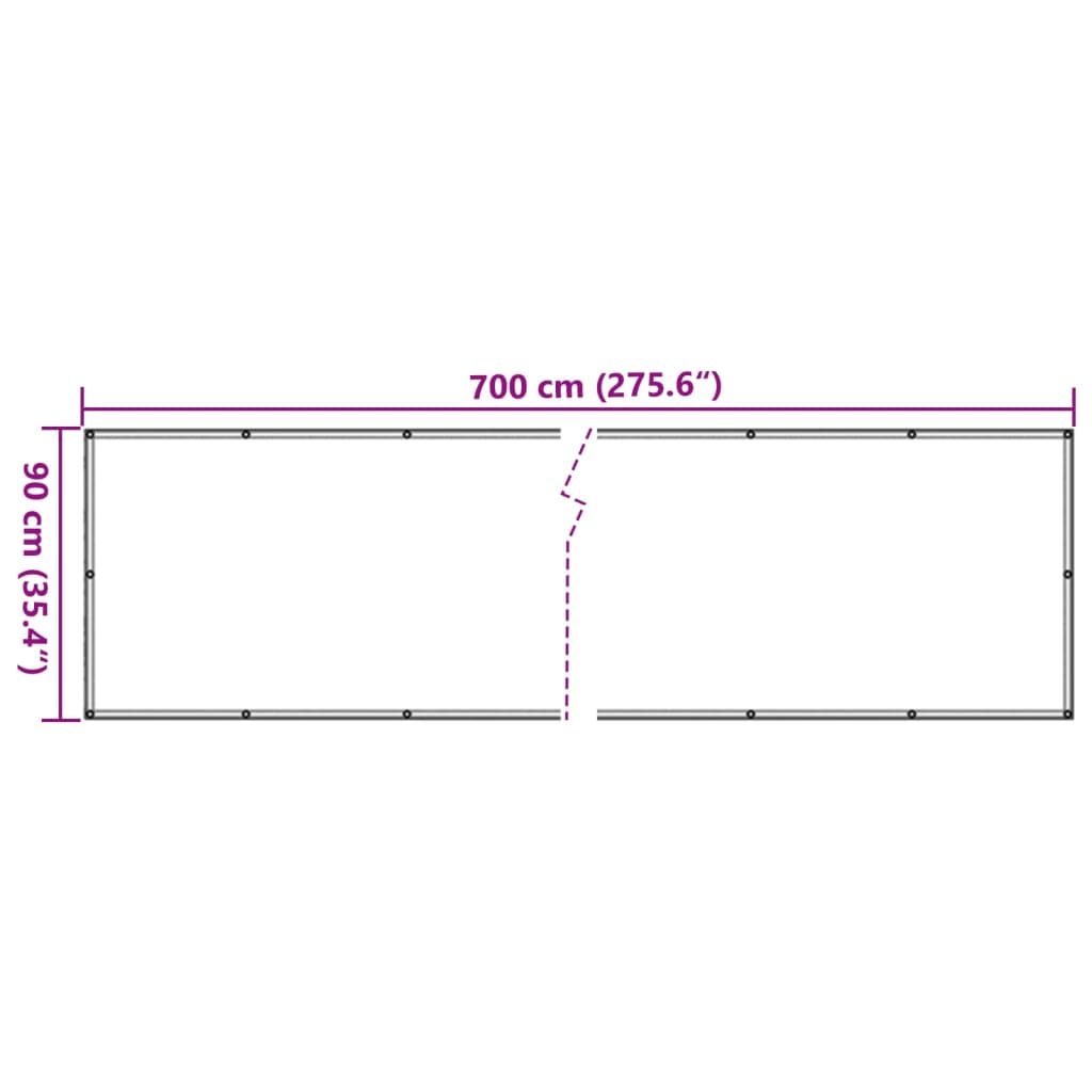 Tuinscherm 700x90 cm PVC wit