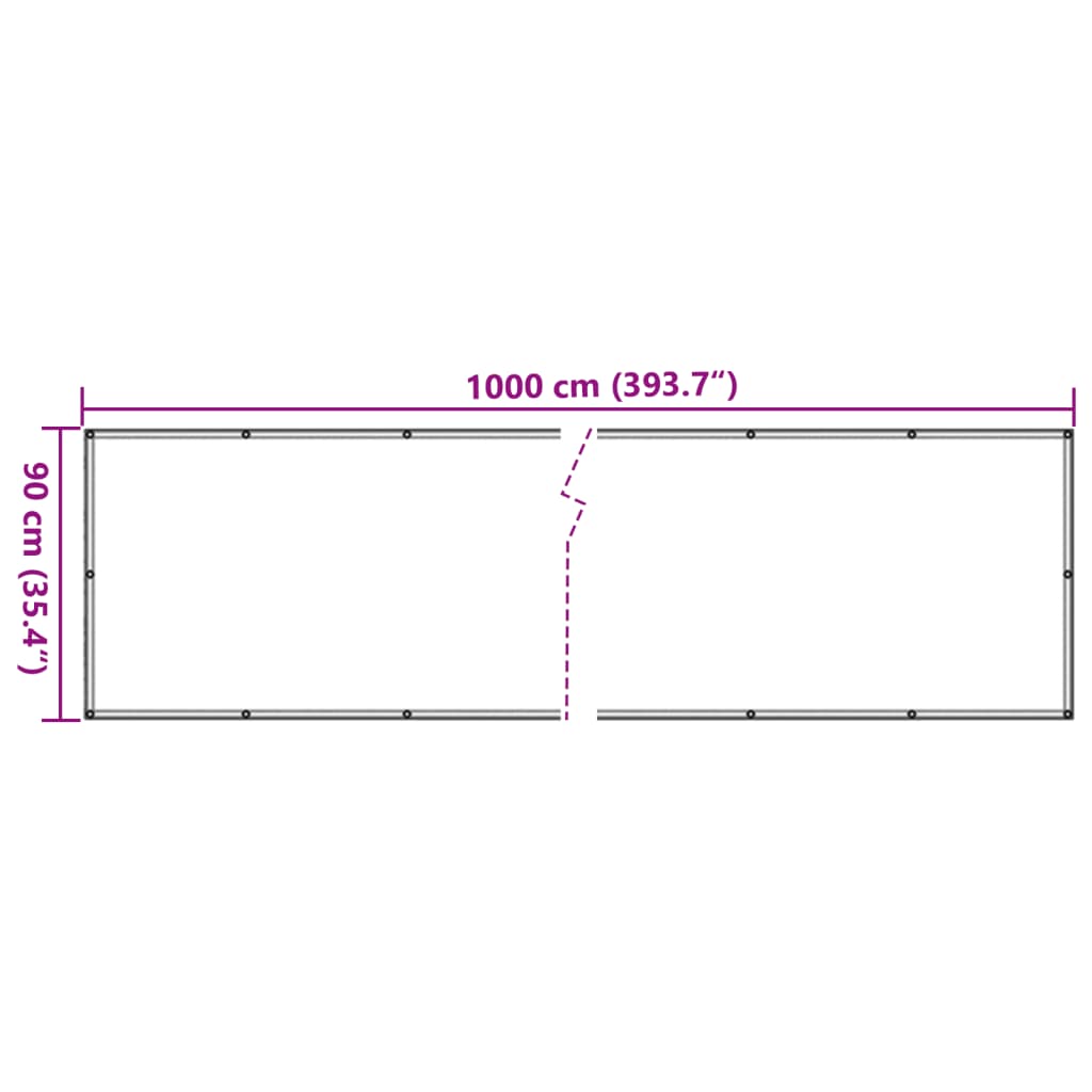 Tuinscherm 1000x90 cm PVC wit