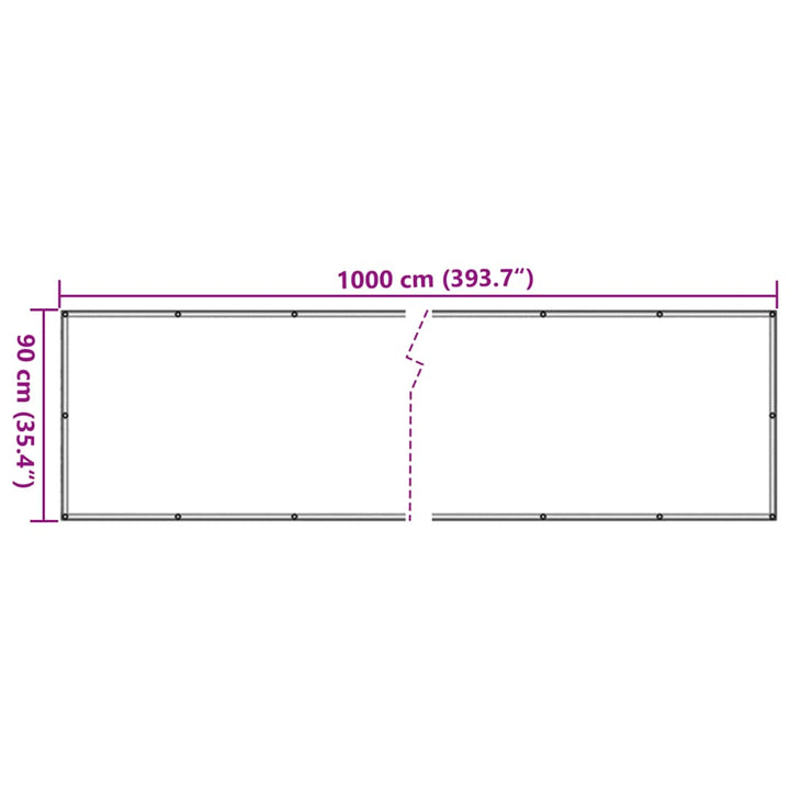 Tuinscherm steenpatroon 1000x90 cm PVC grijs