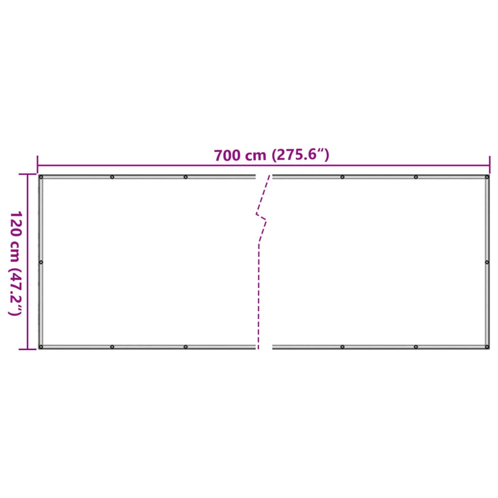 Balkonscherm 700x120 cm PVC antracietkleurig