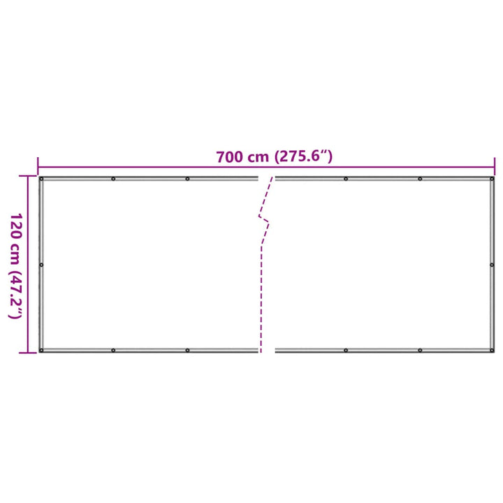 Balkonscherm 700x120 cm PVC antracietkleurig