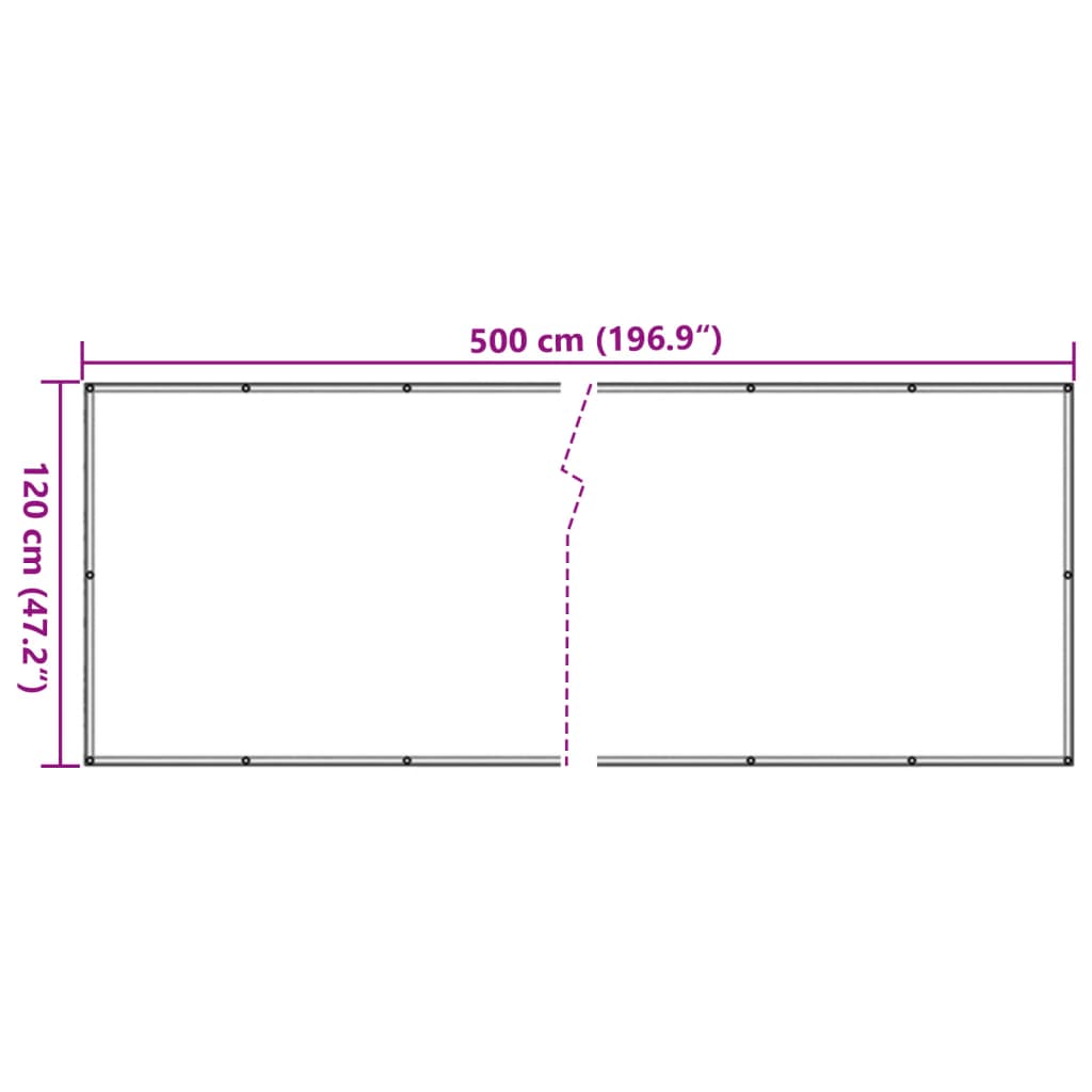 Balkonscherm 500x120 cm PVC grijs