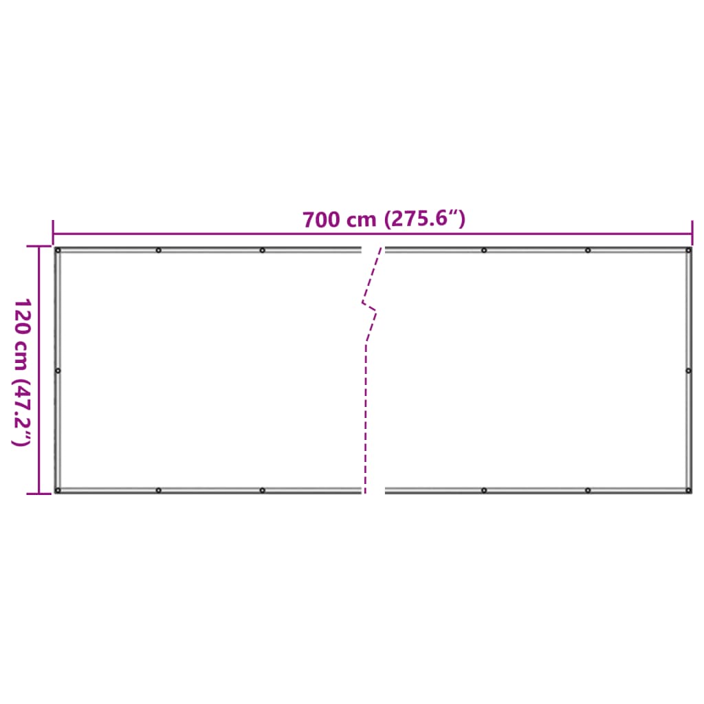 Balkonscherm 700x120 cm PVC grijs