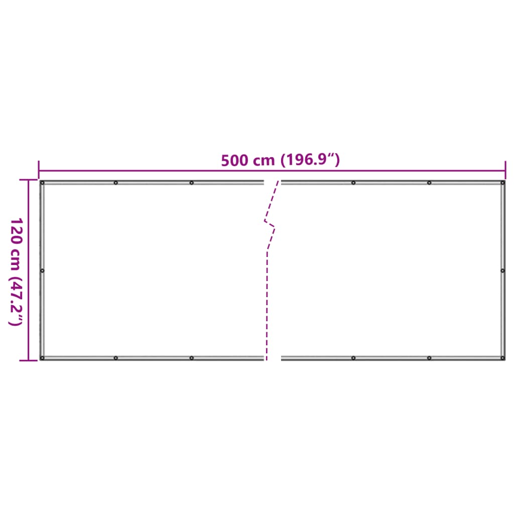 Tuinscherm 500x120 cm PVC wit