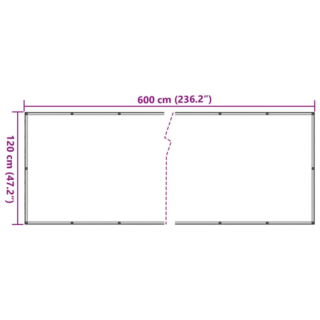 Tuinscherm steenpatroon 600x120 cm PVC grijs