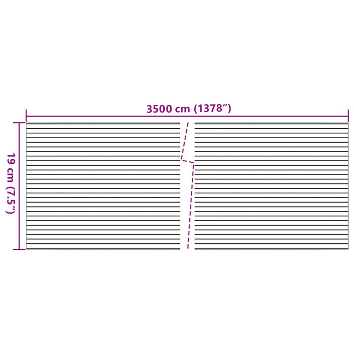 Tuinscherm steenpatroon 35x0,19 m PVC grijs