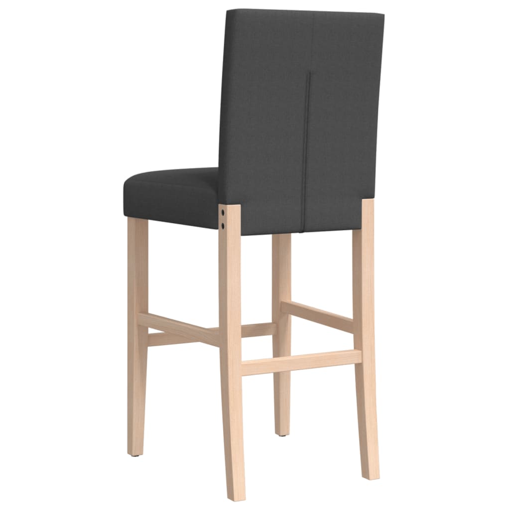 Barstoelen 2 st massief rubberhout en stof