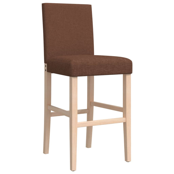 Barstoelen 2 st massief rubberhout en stof