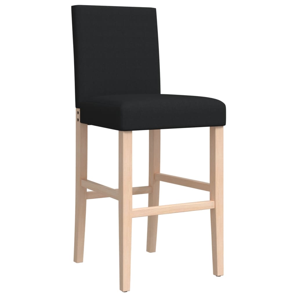 Barstoelen 2 st massief rubberhout en stof