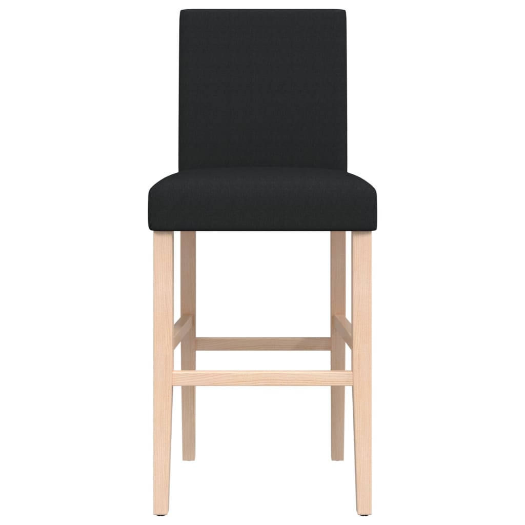 Barstoelen 2 st massief rubberhout en stof