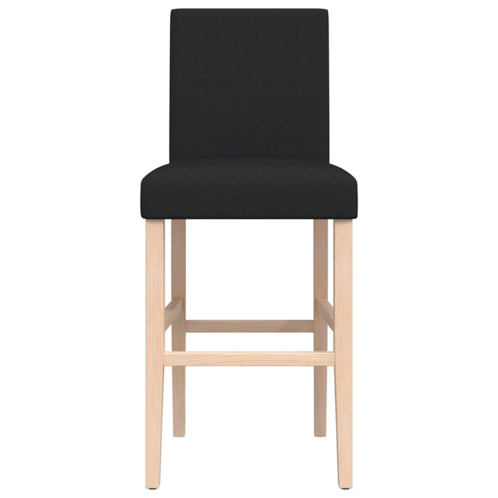 Barstoelen 2 st massief rubberhout en stof