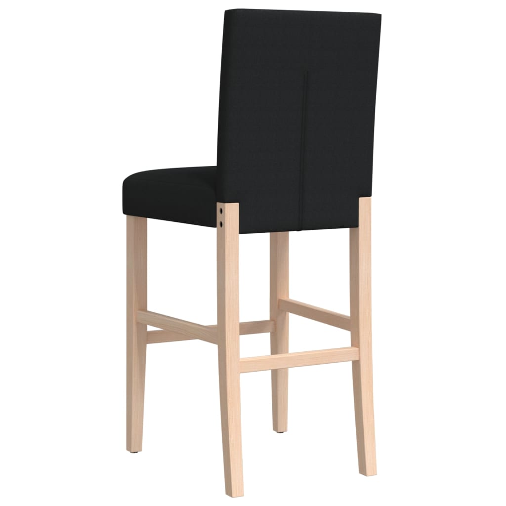 Barstoelen 2 st massief rubberhout en stof