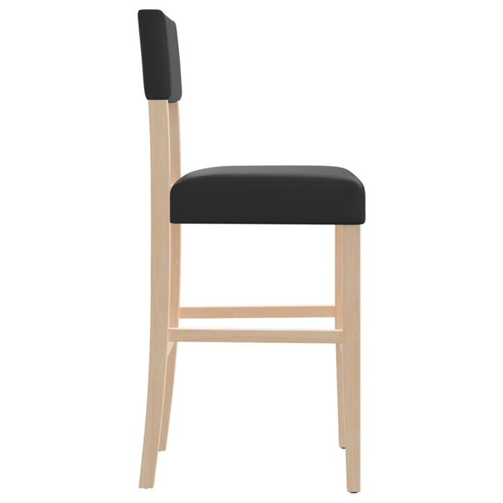 Barstoelen 2 st massief rubberhout en kunstleer