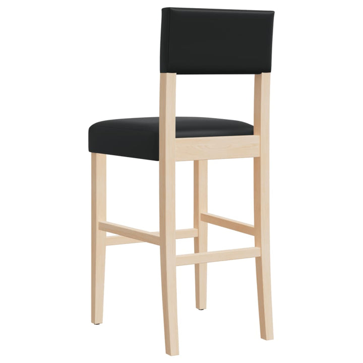 Barstoelen 2 st massief rubberhout en kunstleer