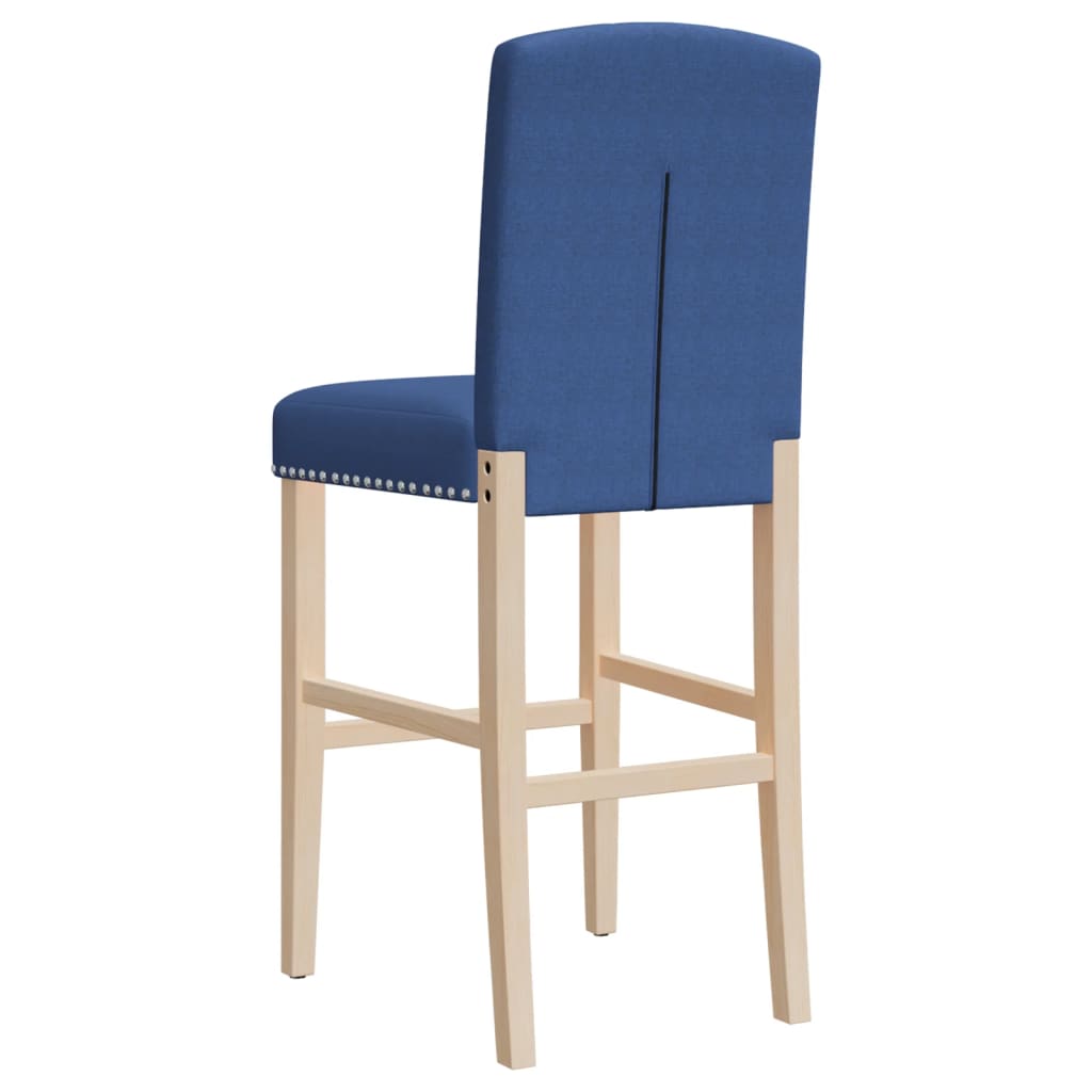 Barstoelen 2 st massief rubberhout en stof