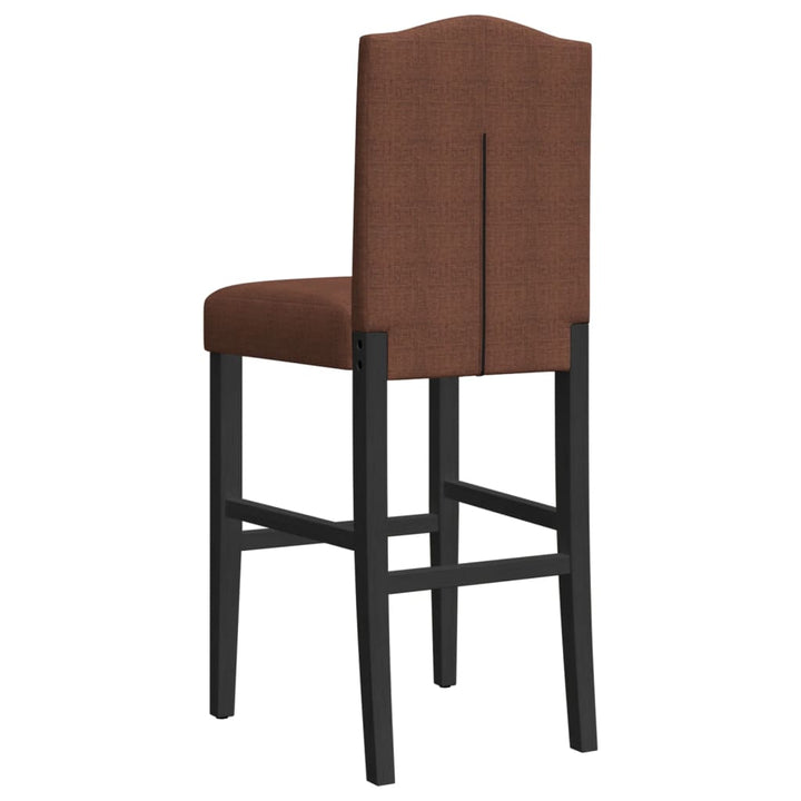 Barstoelen 2 st massief rubberhout en stof