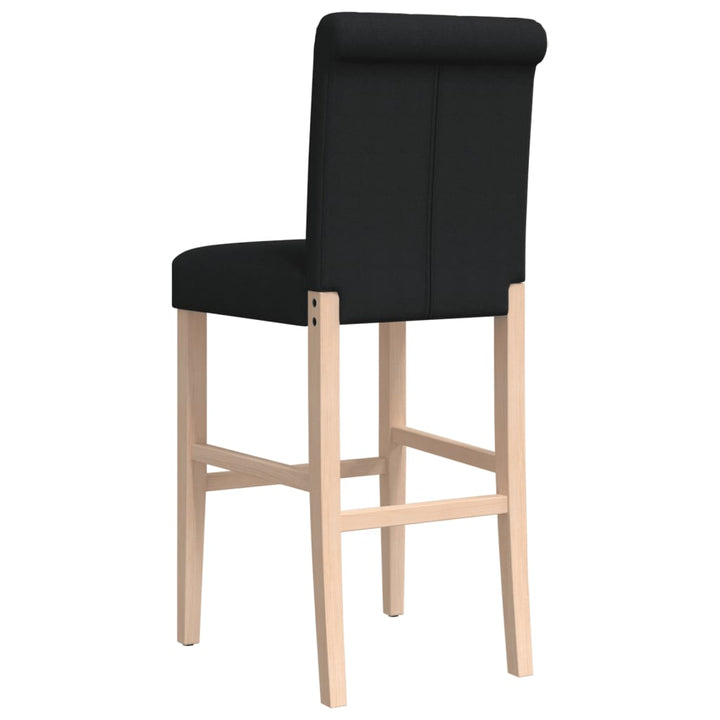 Barstoelen 2 st massief rubberhout en stof