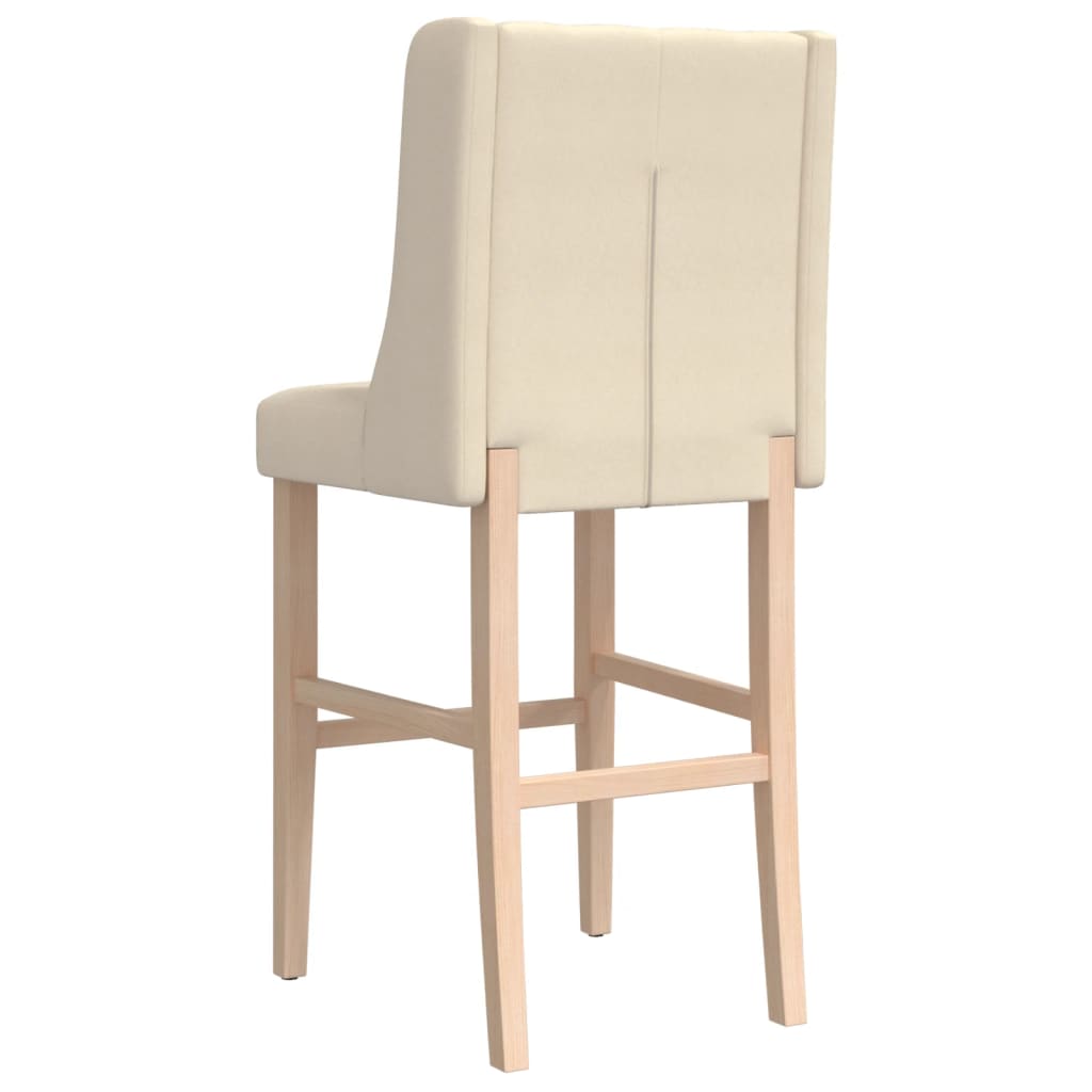 Barstoelen 2 st massief rubberhout en stof