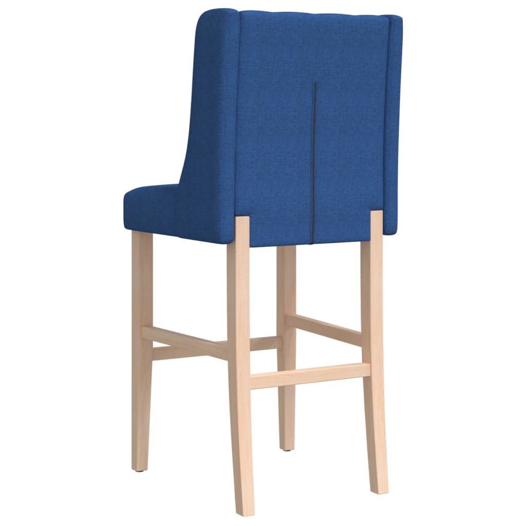 Barstoelen 2 st massief rubberhout en stof