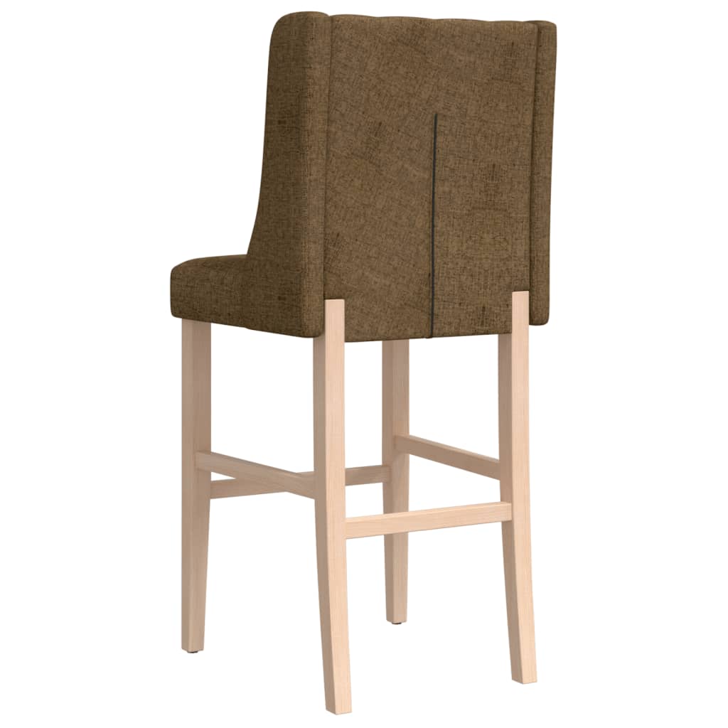 Barstoelen 2 st massief rubberhout en stof