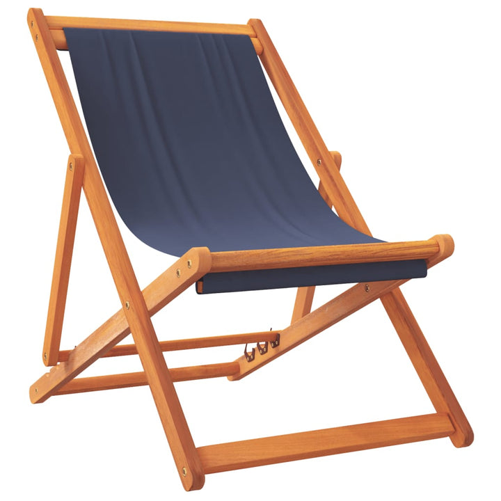 Strandstoelen 2 st inklapbaar stof blauw