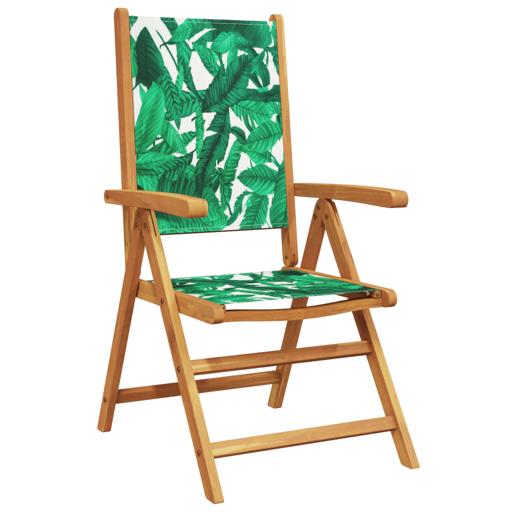 Tuinstoelen 4 st verstelbaar massief hout en stof groen