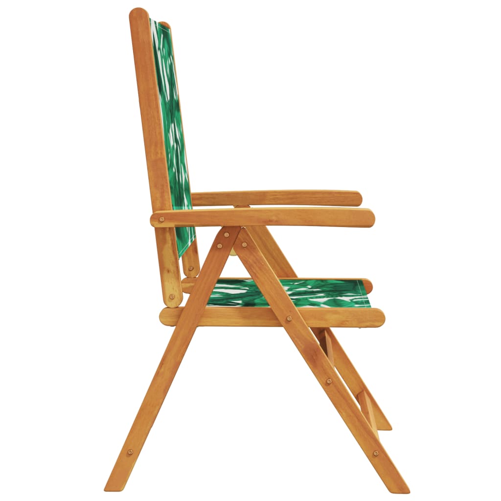 Tuinstoelen 4 st verstelbaar massief hout en stof groen