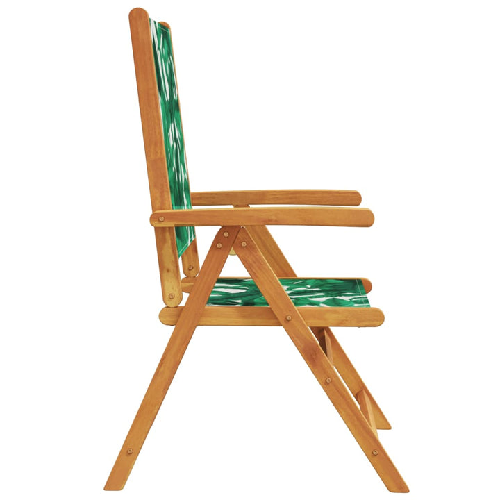 Tuinstoelen 4 st verstelbaar massief hout en stof groen