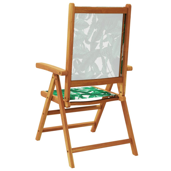 Tuinstoelen 4 st verstelbaar massief hout en stof groen