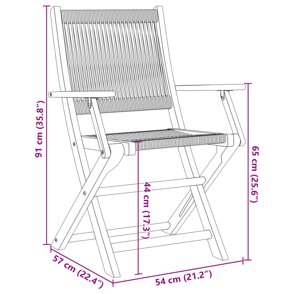 Tuinstoelen 4 st inklapbaar massief acaciahout zwart