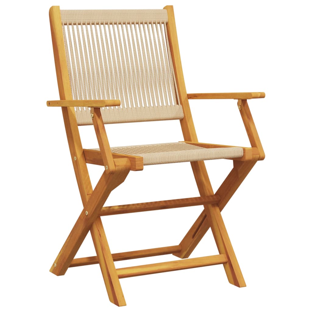 Tuinstoelen 4 st inklapbaar massief acaciahout beige