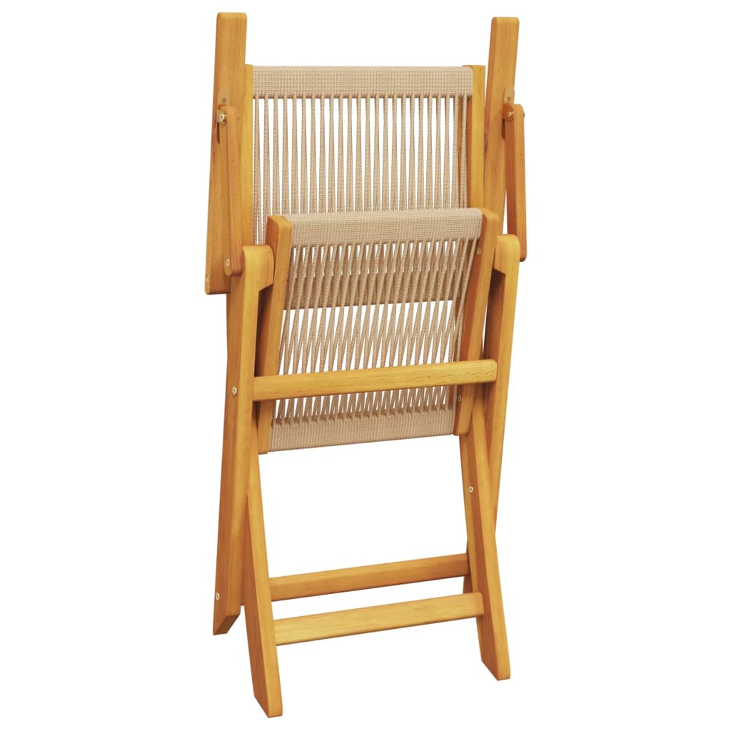 Tuinstoelen 4 st inklapbaar massief acaciahout beige