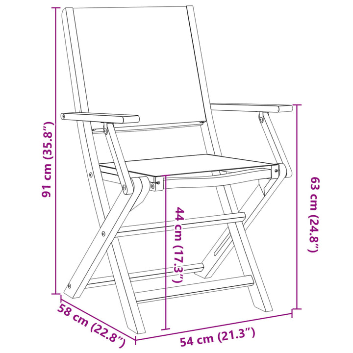 Tuinstoelen 6 st inklapbaar stof en massief hout beige