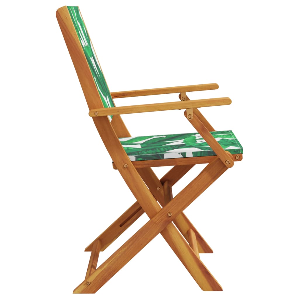 Tuinstoelen 4 st inklapbaar stof en massief hout groen