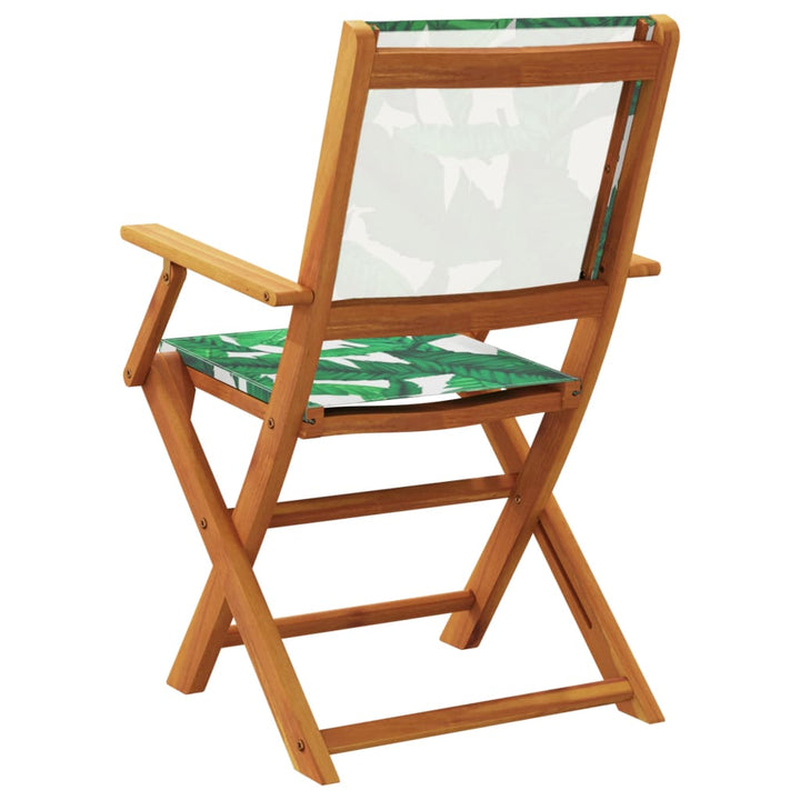 Tuinstoelen 4 st inklapbaar stof en massief hout groen