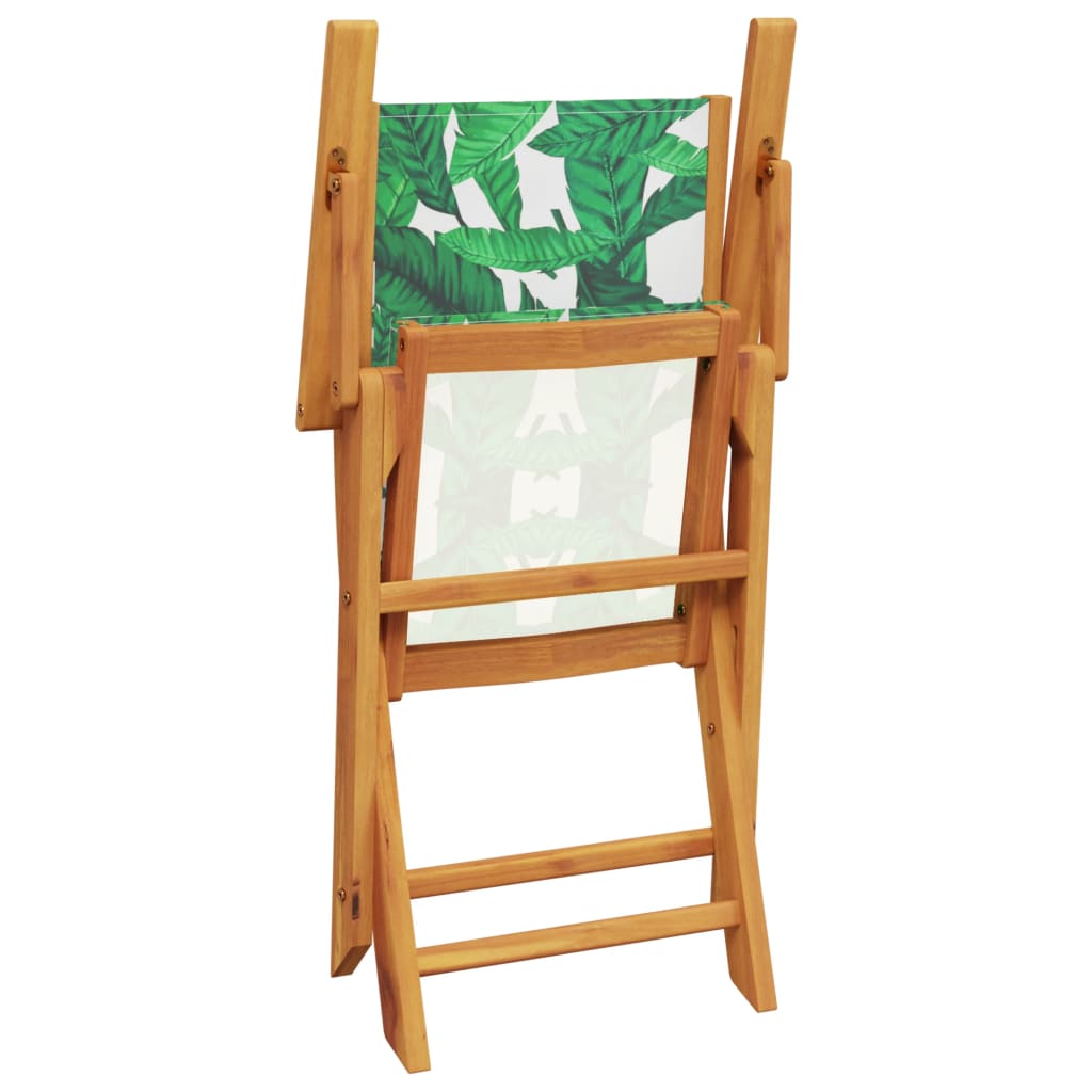 Tuinstoelen 4 st inklapbaar stof en massief hout groen