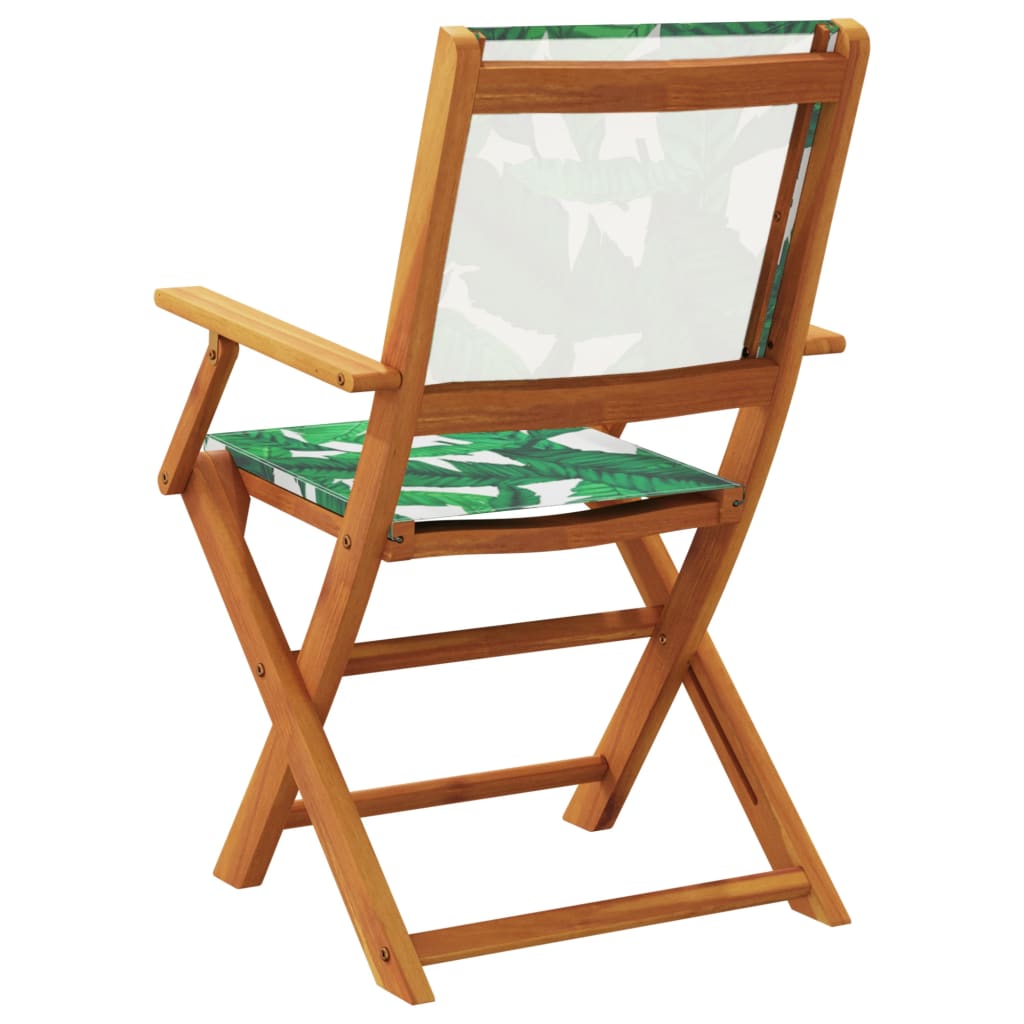 Tuinstoelen 6 st inklapbaar stof en massief hout groen