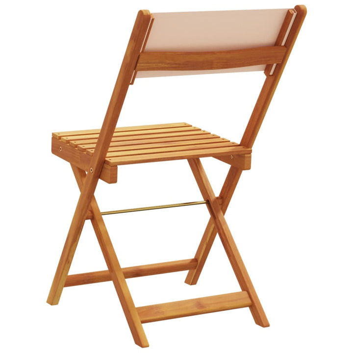 Tuinstoelen 6 st inklapbaar stof en massief hout beige