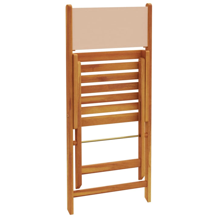 Tuinstoelen 6 st inklapbaar stof en massief hout beige