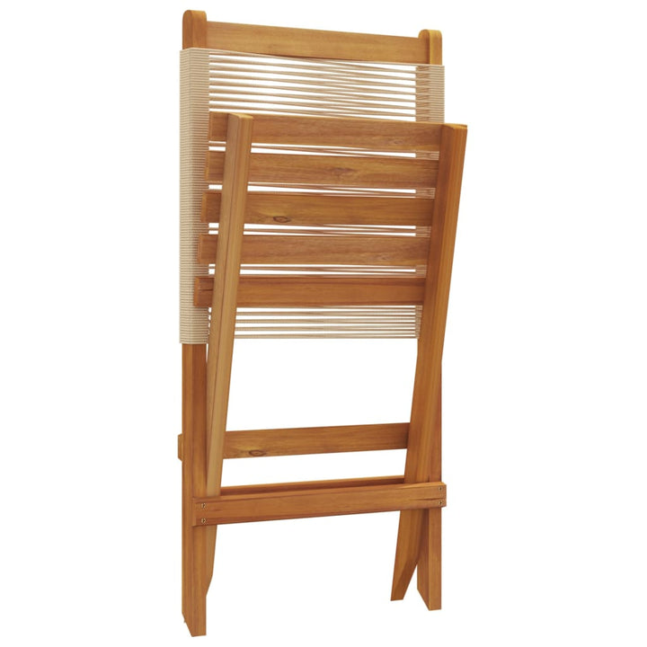 Tuinstoelen 4 st inklapbaar massief acaciahout beige