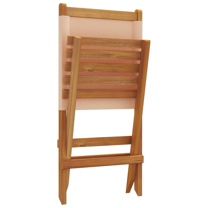 Tuinstoelen 8 st inklapbaar stof en massief hout beige