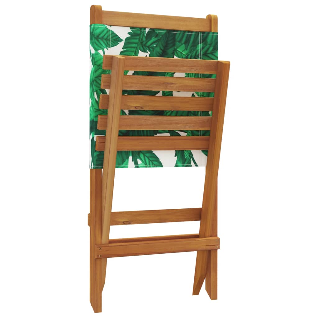 Tuinstoelen 4 st inklapbaar stof en massief hout groen